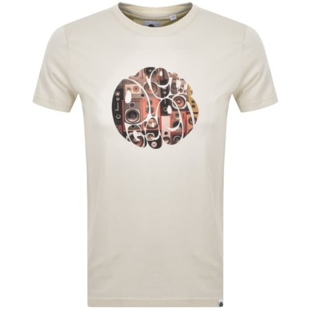 Product Image for Pretty Green Speaker Wall Logo T Shirt Cream