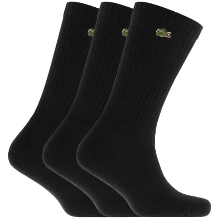 Product Image for Lacoste Sport Logo Triple Pack Socks Black