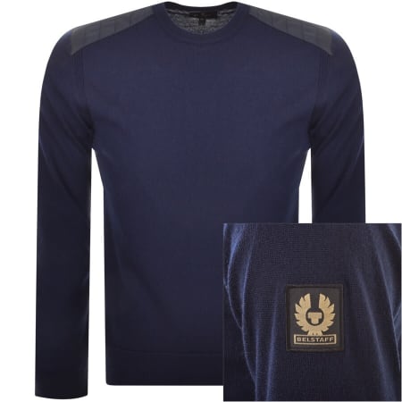 Product Image for Belstaff New Kerrigan Crew Neck Knit Jumper Navy