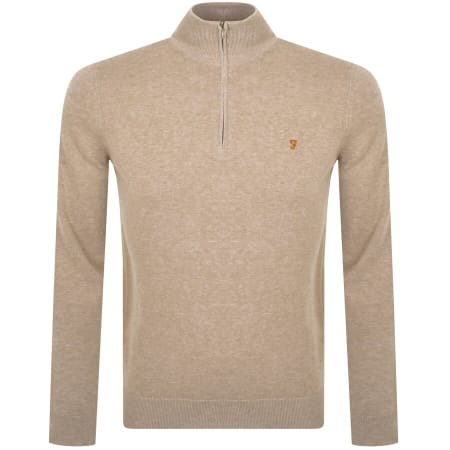 Product Image for Farah Vintage Redchurch Half Zip Knit Jumper Beige
