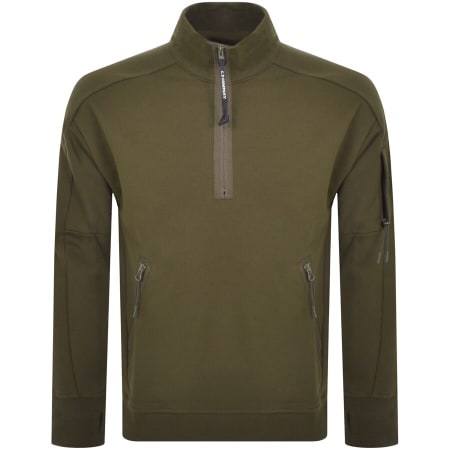 Product Image for CP Company Half Zip Sweatshirt Khaki