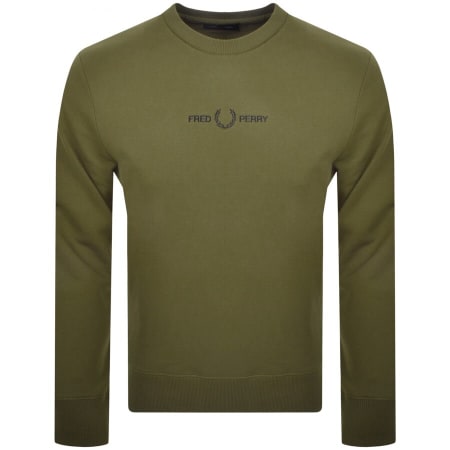 Product Image for Fred Perry Crew Neck Embroidered Sweatshirt Green