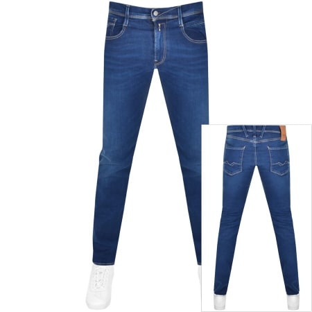 Product Image for Replay Anbass Hyperflex Mid Wash Jeans Blue