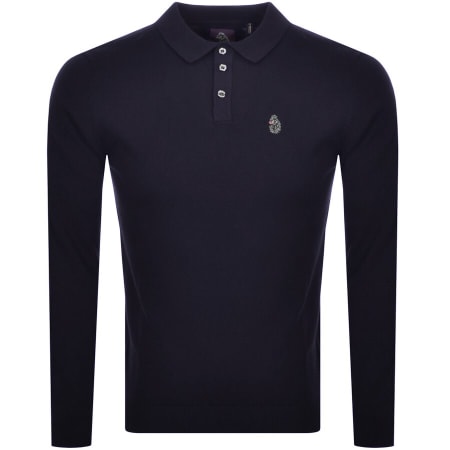 Product Image for Luke 1977 Magnesium Knit Polo Jumper Navy