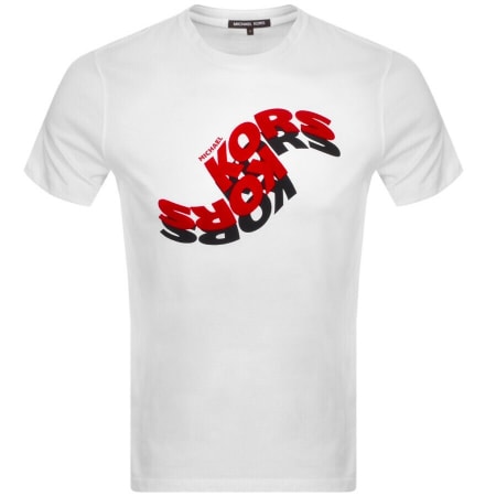 Product Image for Michael Kors Short Sleeve Wavy Logo T Shirt White