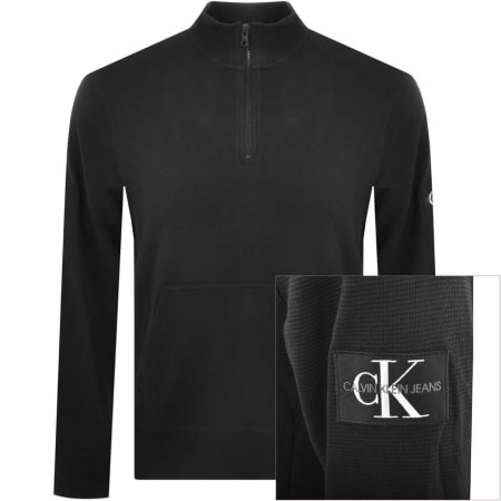 Product Image for Calvin Klein Jeans Half Zip Textured Sweatshirt Bl