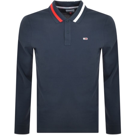 Product Image for Tommy Jeans Long Sleeve Polo T Shirt Navy