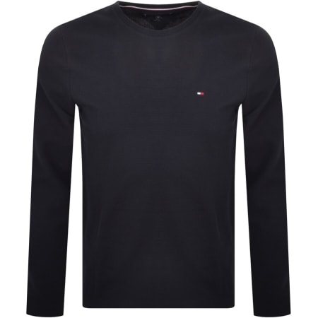 Product Image for Tommy Hilfiger Waffle Long Sleeved T Shirt Navy
