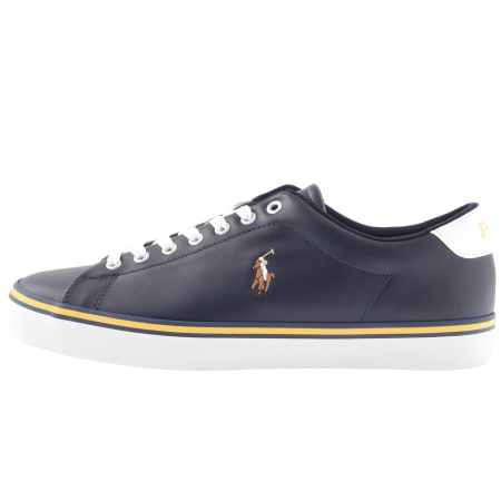 Product Image for Ralph Lauren Longwood Leather Trainers Navy