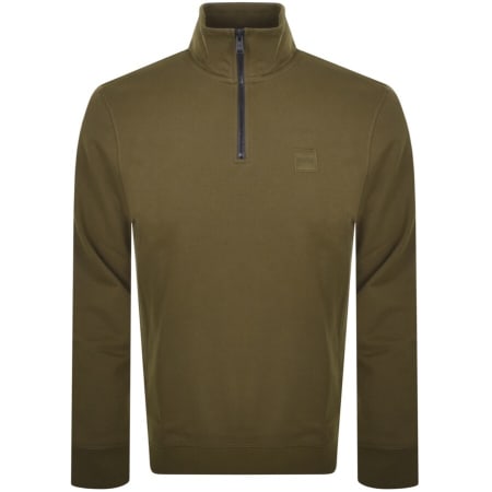 Product Image for BOSS Zetrust Half Zip Sweatshirt Green