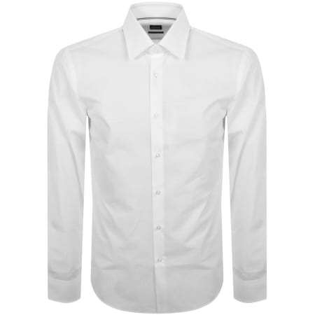 Product Image for BOSS H Hank Slim Fit Long Sleeve Shirt White