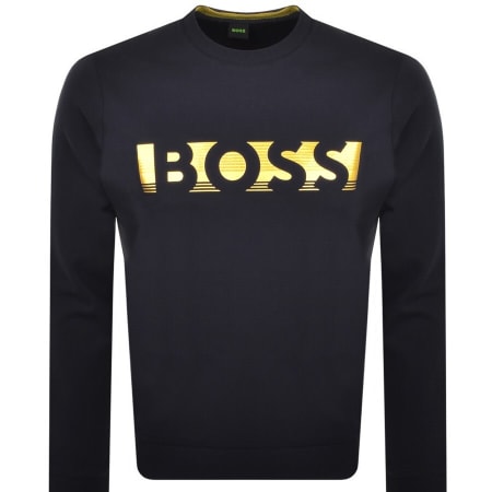 Product Image for BOSS Salbo 1 Crew Neck Sweatshirt Navy