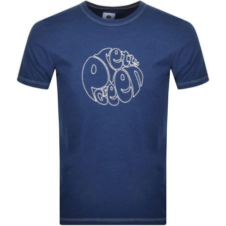 Product Image for Pretty Green Indigo Logo T Shirt Blue