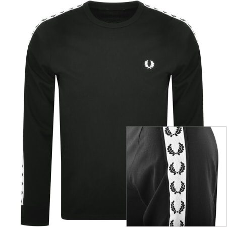 Product Image for Fred Perry Taped Long Sleeve T Shirt Black