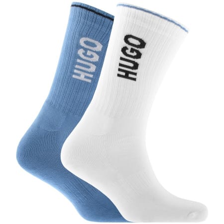 Product Image for HUGO 2 Pack Logo Socks Blue