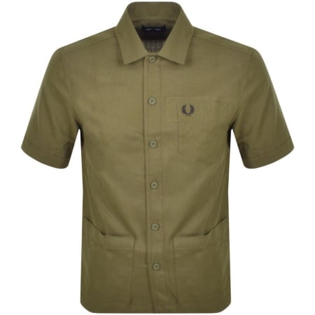 Product Image for Fred Perry Short Sleeved Pocket Shirt Green