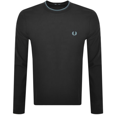 Product Image for Fred Perry Tipped Long Sleeve T Shirt Black