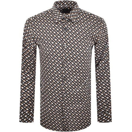 Product Image for BOSS H Hank Slim Fit Long Sleeve Shirt Black
