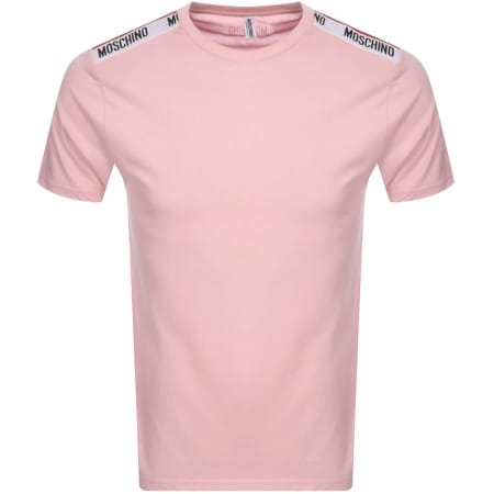 Product Image for Moschino Taped Logo Short Sleeved T Shirt Pink