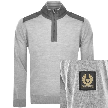 Product Image for Belstaff Kilmington Half Zip Logo Jumper Grey