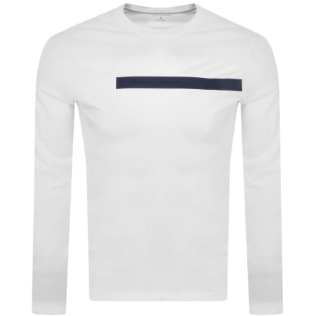 Product Image for Armani Exchange Long Sleeve Logo T Shirt White