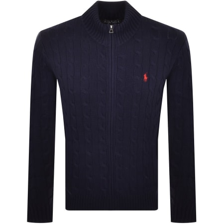 Product Image for Ralph Lauren Full Zip Knit Jumper Navy
