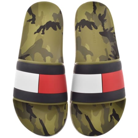 Product Image for Tommy Hilfiger Flag Pool Sliders Green