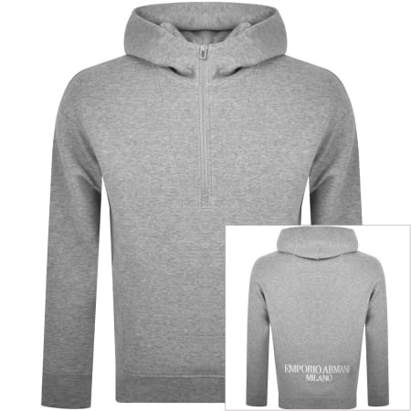 Product Image for Emporio Armani Half Zip Hoodie Grey