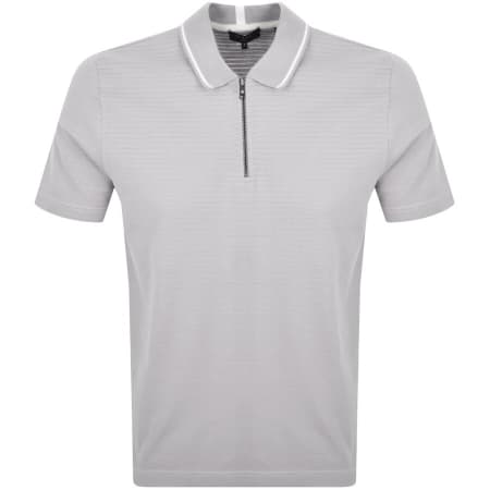 Product Image for Ted Baker Textured Zip Polo T Shirt Grey