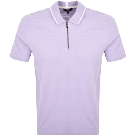 Product Image for Ted Baker Textured Zip Polo T Shirt Purple