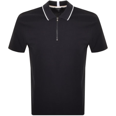 Product Image for Ted Baker Textured Zip Polo T Shirt Black