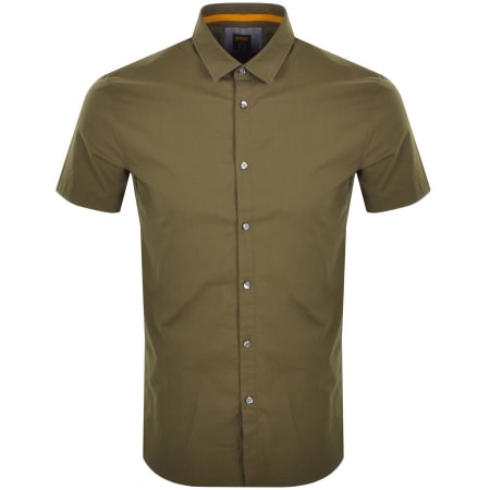 Product Image for BOSS Magneton 2 Slim Short Sleeved Shirt Khaki