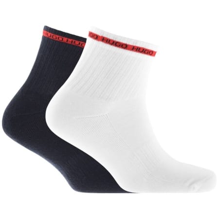 Product Image for HUGO Double Pack Logo Socks White