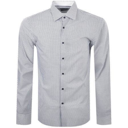 Product Image for BOSS H Hank Slim Fit Long Sleeve Shirt White