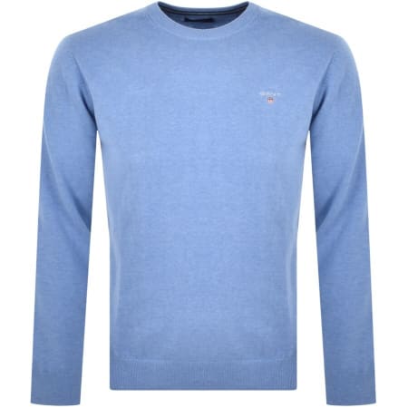 Product Image for Gant Knit Classic Cotton Knit Jumper Blue