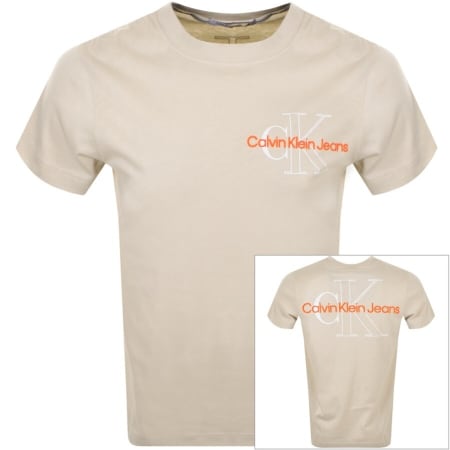 Product Image for Calvin Klein Jeans Monogram Logo T Shirt Beige