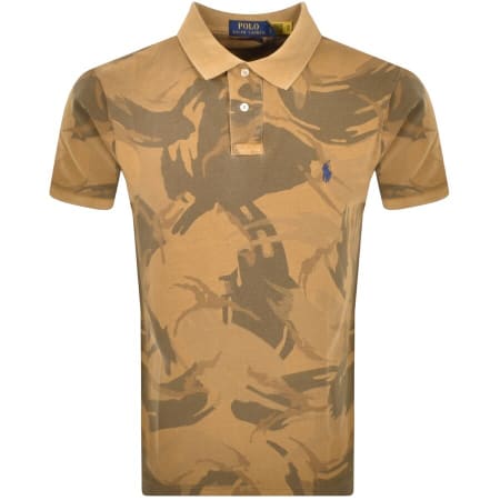 Product Image for Ralph Lauren Custom Slim Fit Polo T Shirt Brown