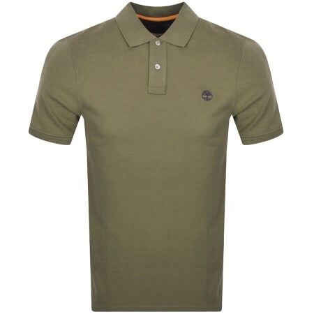 Product Image for Timberland Logo Short Sleeved Polo T Shirt Khaki