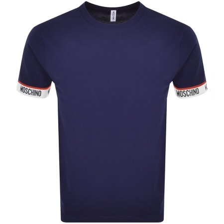 Product Image for Moschino Short Sleeve Tape T Shirt Navy