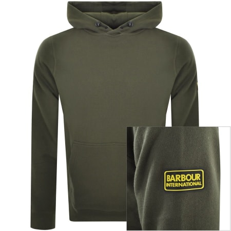 Product Image for Barbour International Legacy Logo Hoodie Khaki