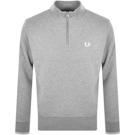 Product Image for Fred Perry Half Zip Sweatshirt Grey