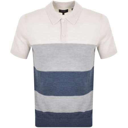 Product Image for Ted Baker Striped Knit Polo T Shirt Beige