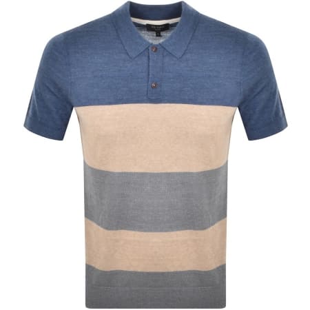 Product Image for Ted Baker Striped Knit Polo T Shirt Blue