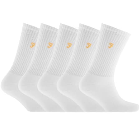 Product Image for Farah Vintage Ayres 5 Pack Socks White