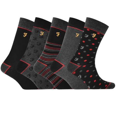 Product Image for Farah Vintage Fonda 5 Pack Socks Black