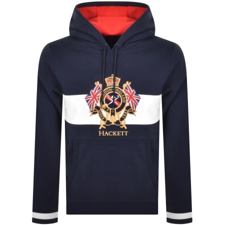 Product Image for Hackett Crest Panel Hoodie Navy