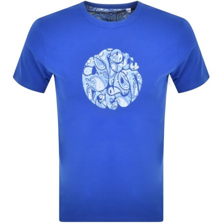 Product Image for Pretty Green Blake Paisley Logo T Shirt Blue