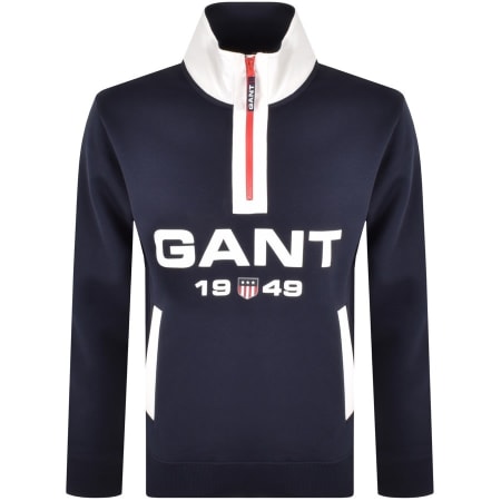 Product Image for Gant Half Zip Sweatshirt Navy