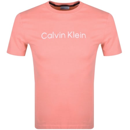 Product Image for Calvin Klein Raised Striped Logo T Shirt Pink