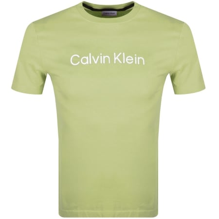 Product Image for Calvin Klein Raised Striped Logo T Shirt Green